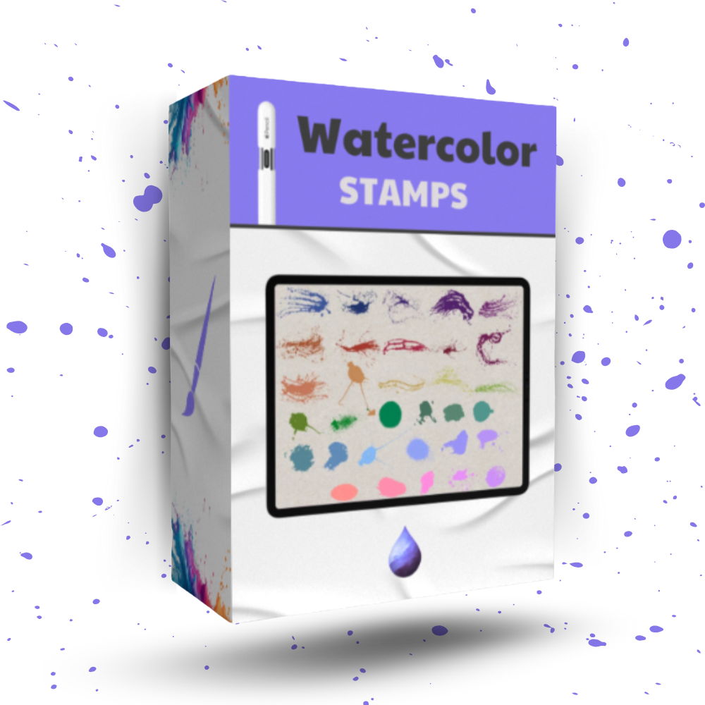 100 Watercolor Stamps – Expressive & Handcrafted