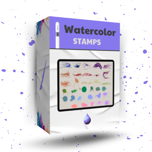 100 Watercolor Stamps – Expressive & Handcrafted